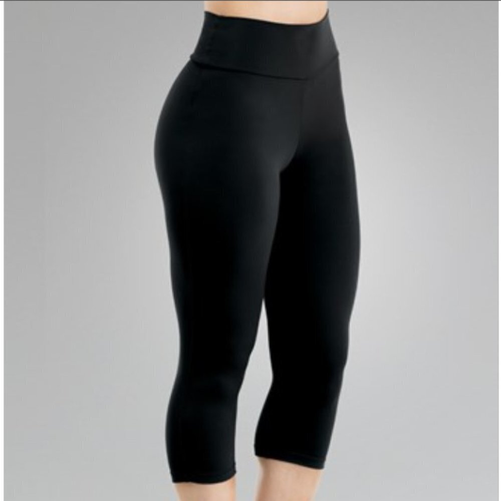 Balera Style MT9061 Women's Mid Waist Capri Dance Leggings  - L